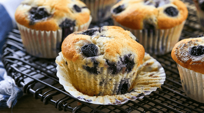 Magnesium Rich Lemon Glaze Blueberry Muffins